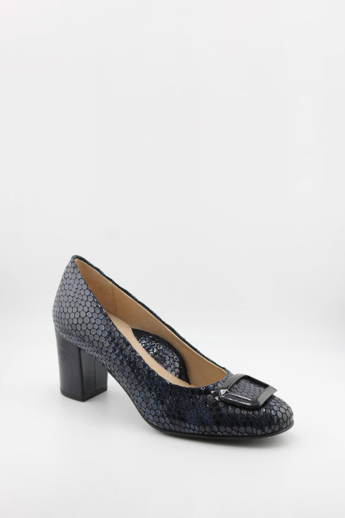 DFC Relax Hexagonal Textured Block Heel Pumps
